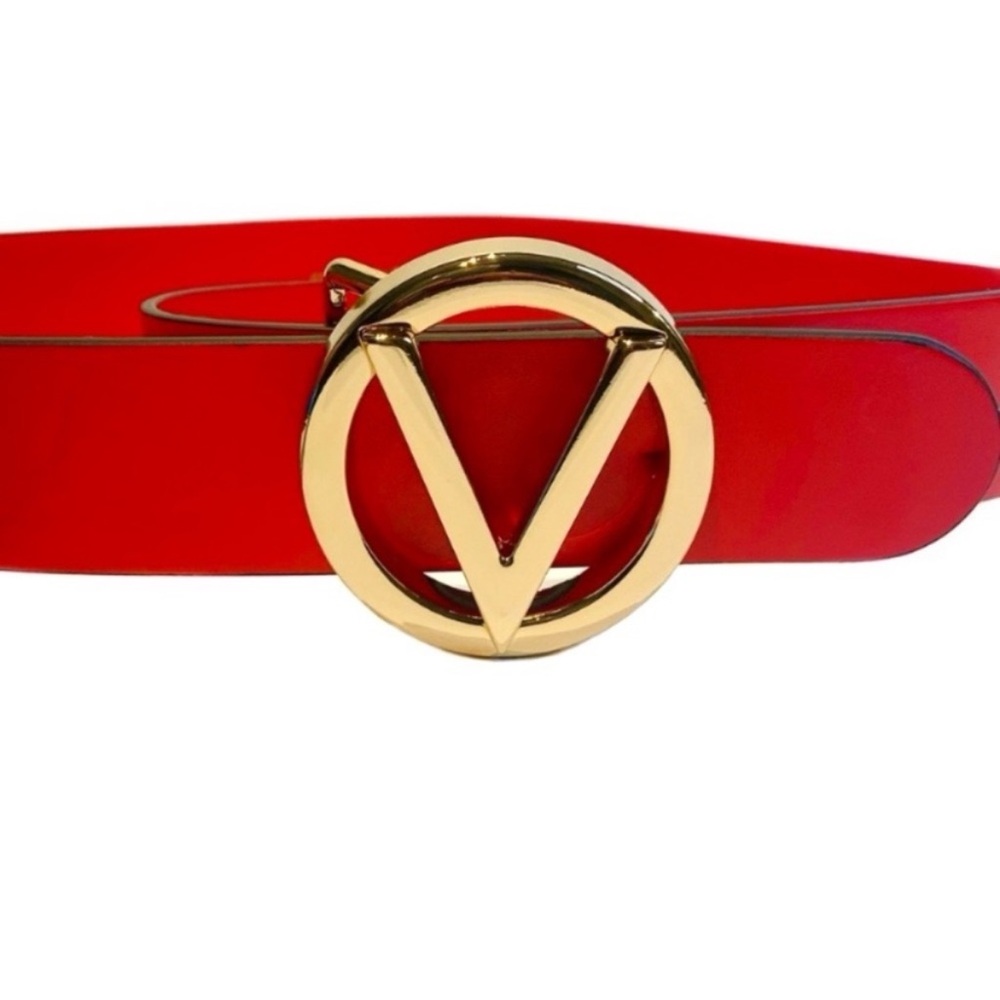 NWT VALENTINO RED LEATHER BELT XS